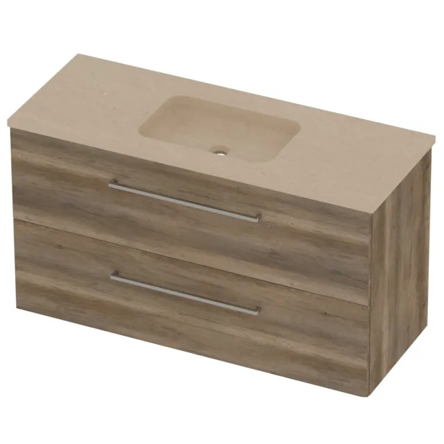 Basic-Line Rocky 46 Badmeubelset Hardsteen 120x46x62 cm R46SSDSO1200 Scotch Oak Sand Stone Beige