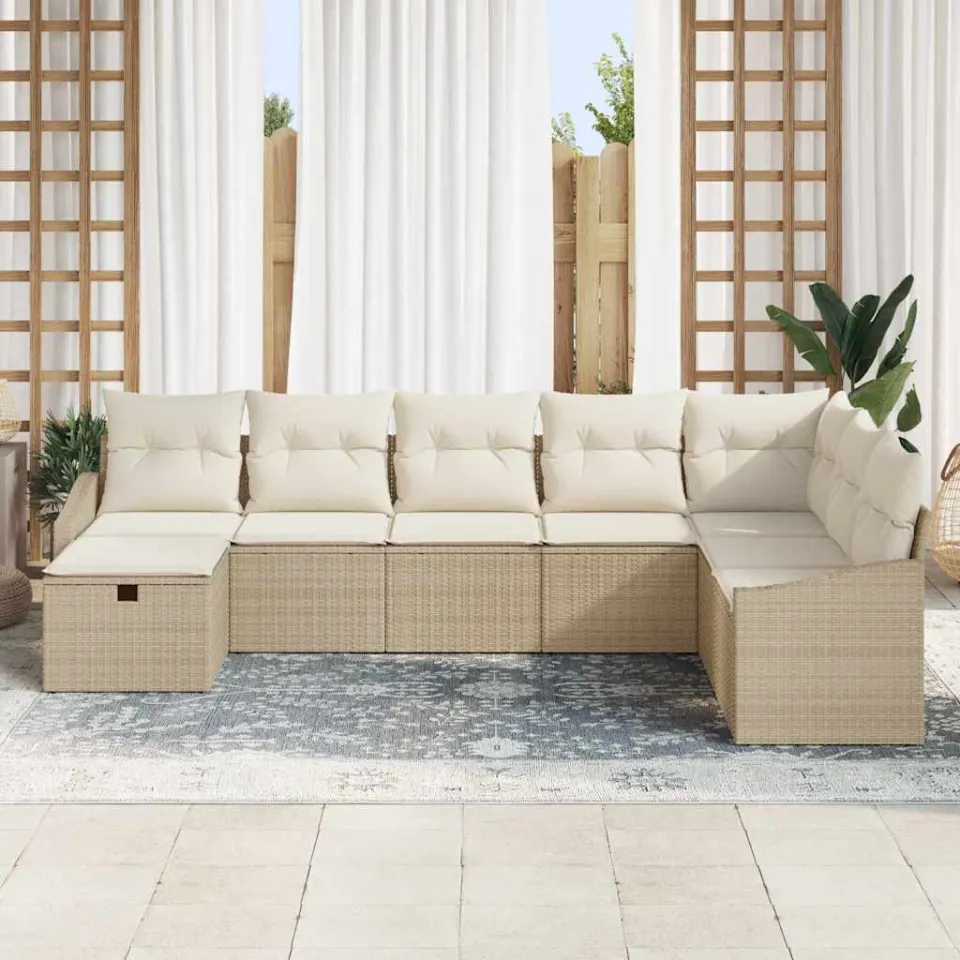 vidaXL Tuin Sofa Set 8 st poly rattan zwart, foto 3