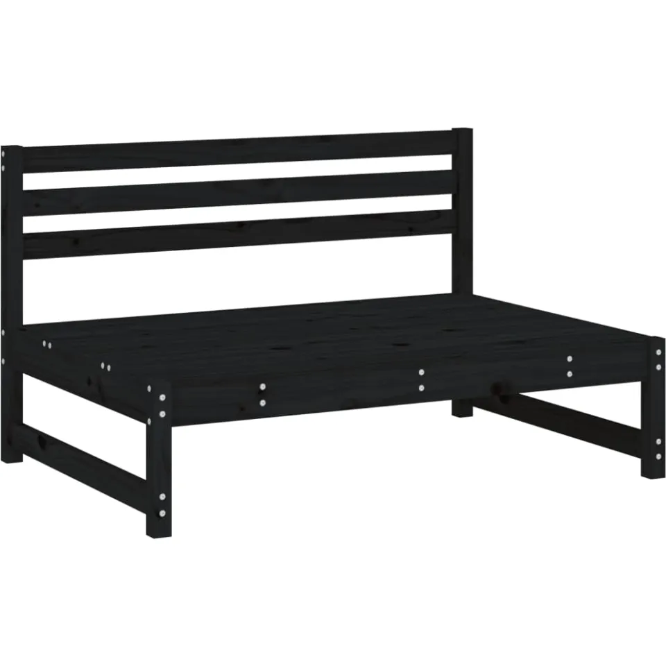 vidaXL 4-delige Loungeset massief grenenhout zwart, foto 3