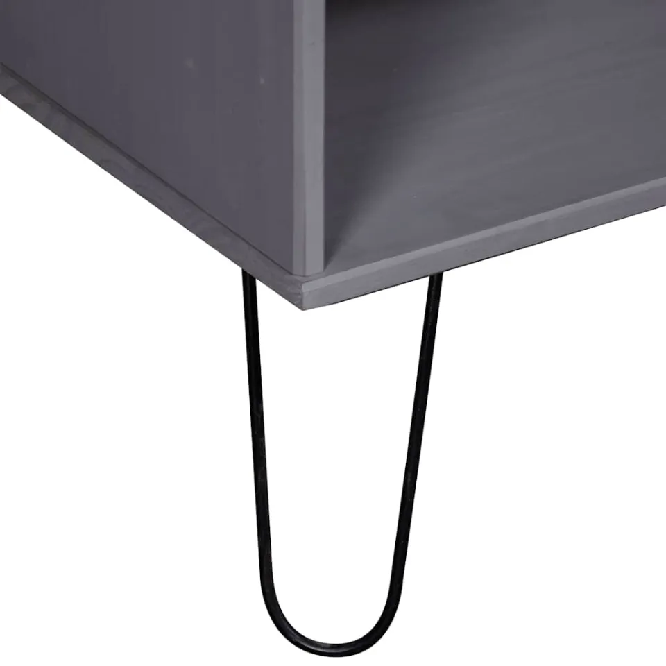 vidaXL Salontafel New York massief grenenhout grijs, foto 4
