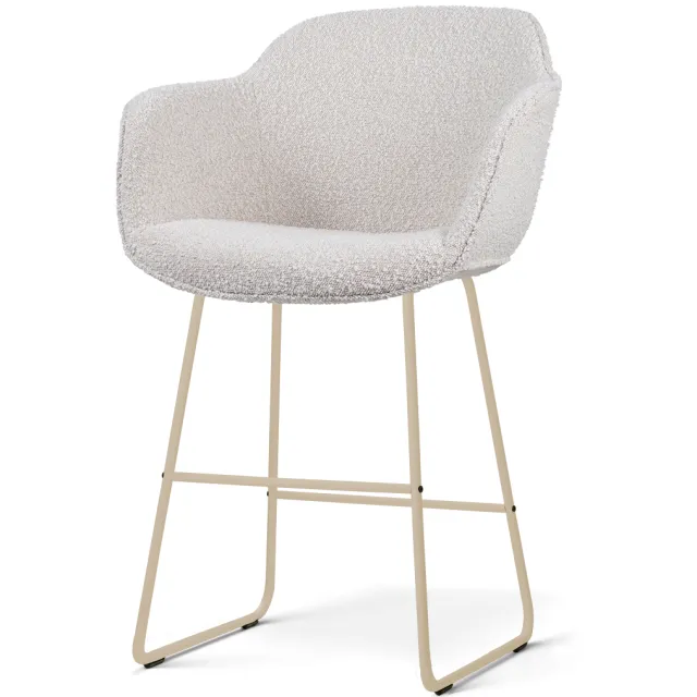 Nolon Nino-Mare barkruk bouclé beige - beige onderstel - 65 cm