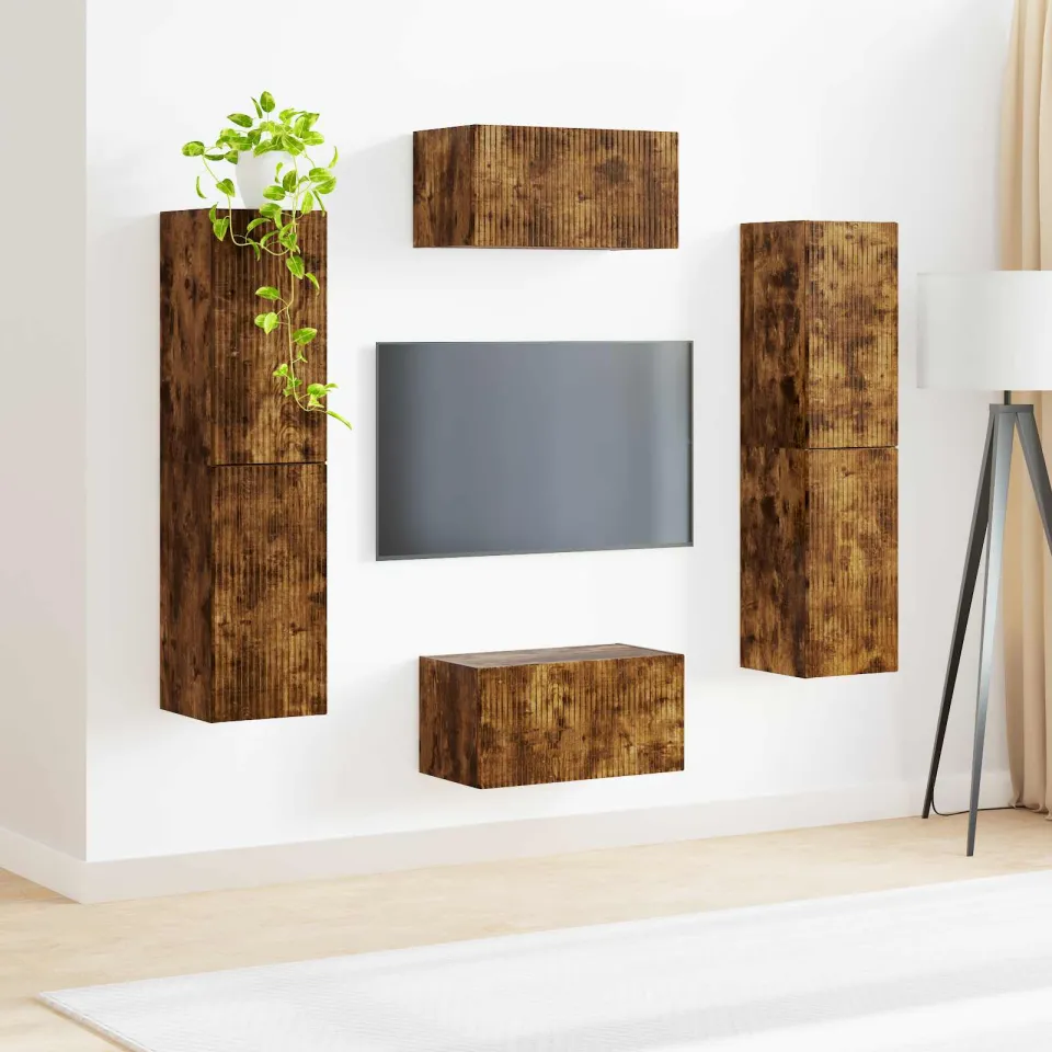 vidaXL Tv-meubelset 6 st 31 x 30 x 60 cm Gerookt eiken, foto 4