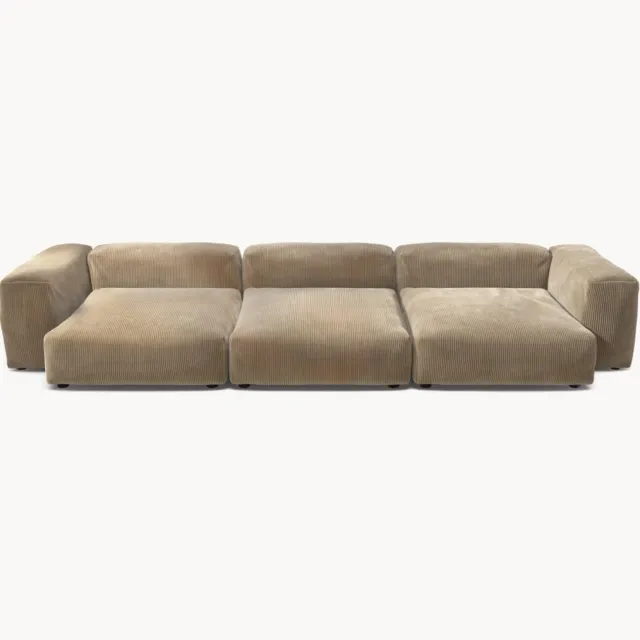 vetsak Modulaire fluwelen bank Vetsak (4-zits) Beige