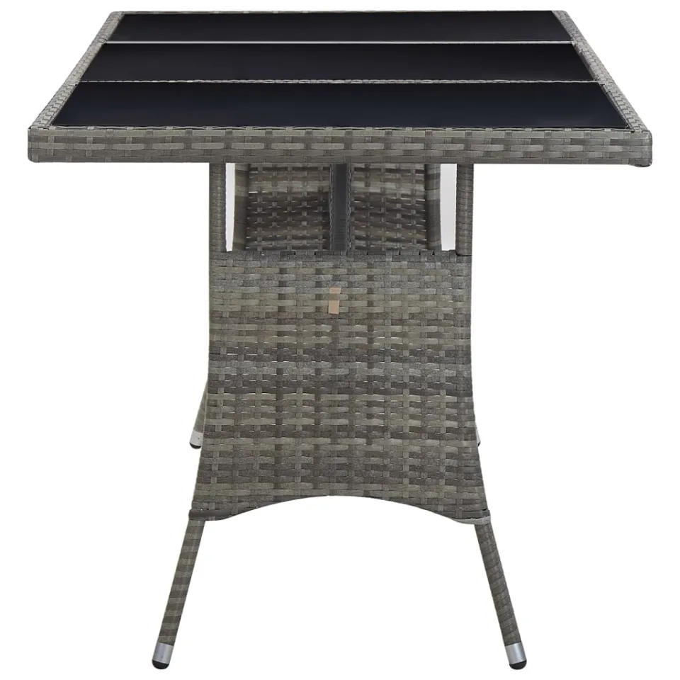 vidaXL Tuintafel 170x80x74 cm poly rattan grijs, foto 2