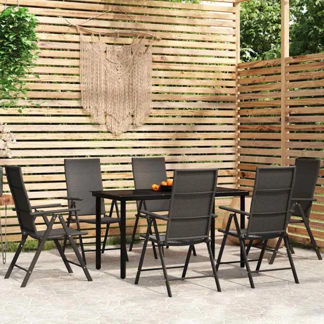 vidaXL 7-delige Tuinset zwart, foto 2