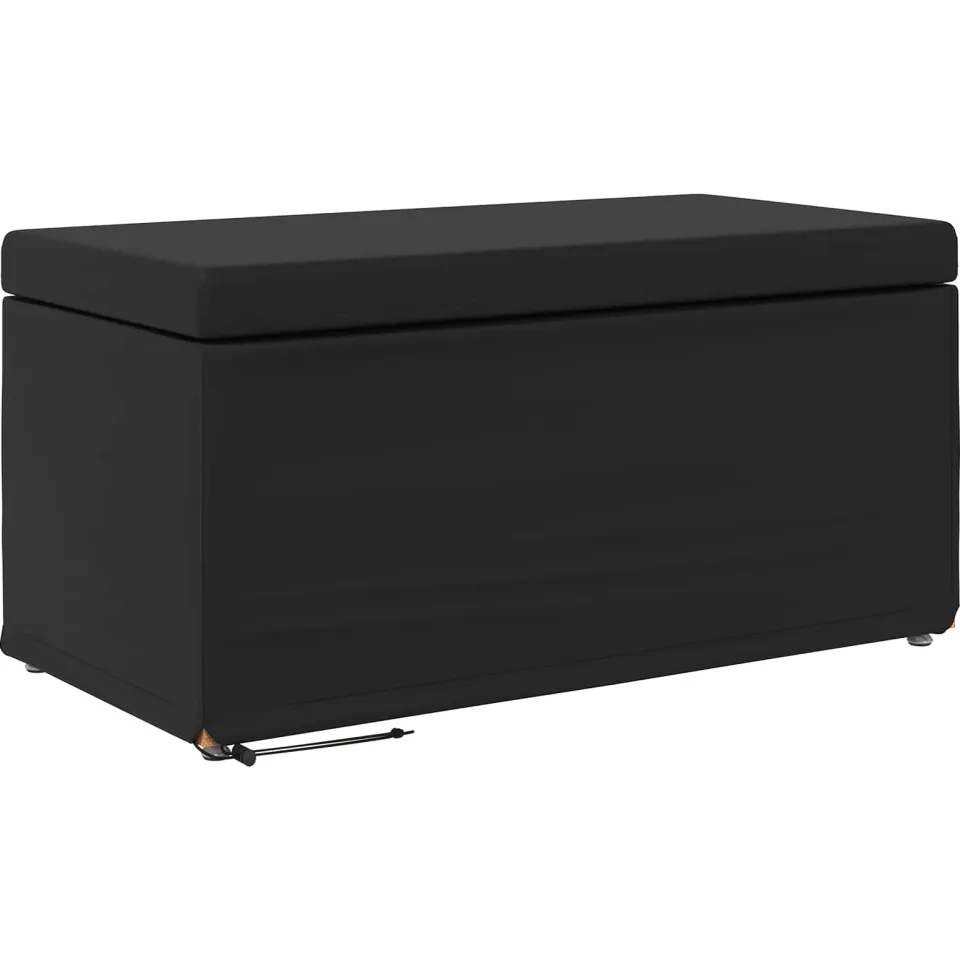vidaXL Kruk Zwart 81 x 41 x 40 cm Nepleer en Gefabriceerd Hout