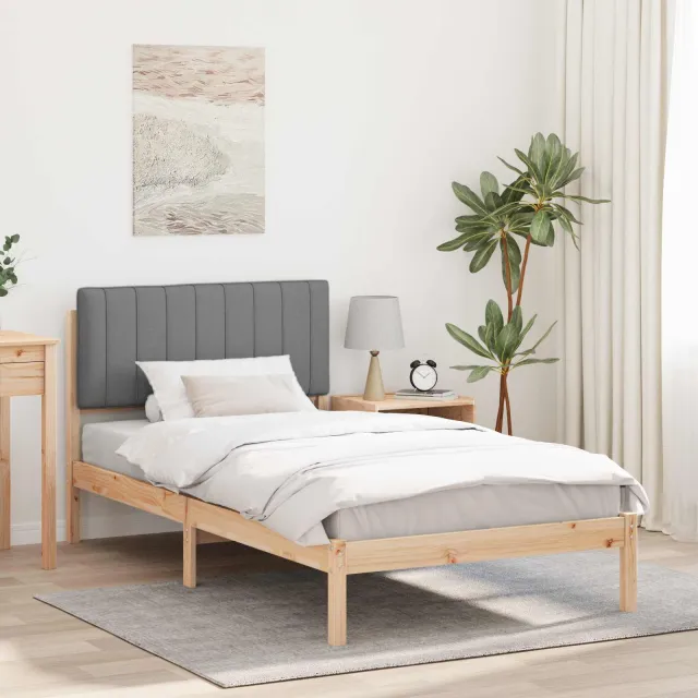 vidaXL Bedframe met Gevoerd Hoofdgedeelte Lichtgrijs 100 x 200 cm