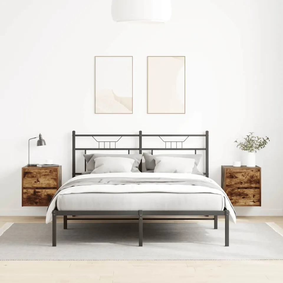 vidaXL Nachtkastjes 2 st wandgemonteerd 38x34x40 cm gerookt eikenkleur, foto 2