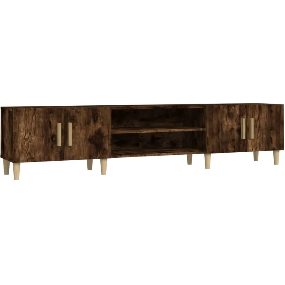 vidaXL Tv-meubel 180x31,5x40 cm bewerkt hout gerookt eikenkleurig