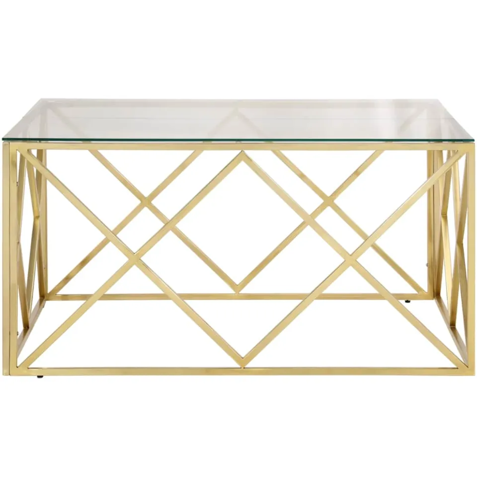vidaXL Salontafel roestvrijstaal en gehard glas goudkleurig, foto 3