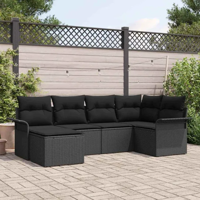 vidaXL Tuin Sofa Set 6 st Zwart poly rattan