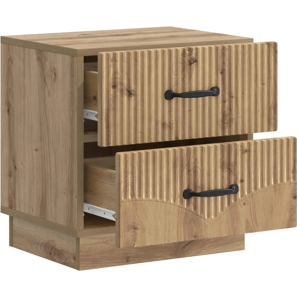 vidaXL Nachtkastje Artisanaal eiken 43 x 34,5 x 44,5 cm Bewerkt hout, foto 3