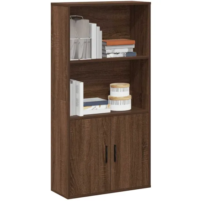 vidaXL Boekenkast 60x24x120 cm bewerkt hout bruin eikenkleurig