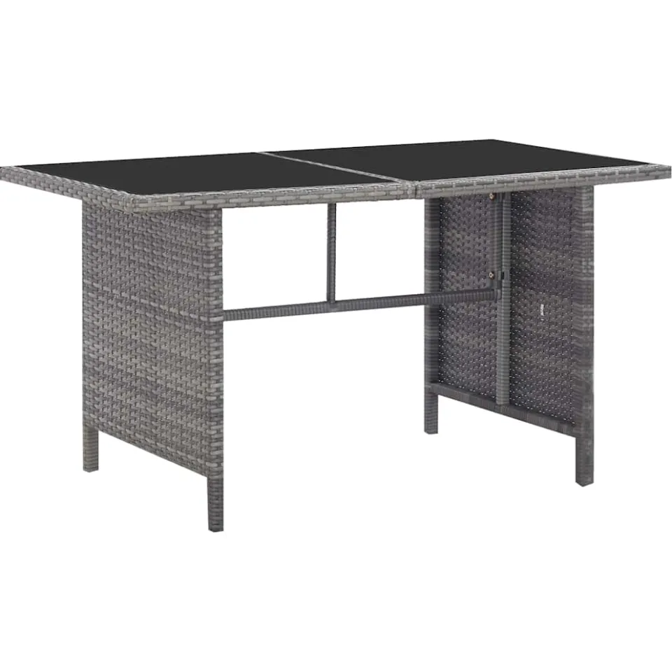 vidaXL 5-delige Tuinset met kussens poly rattan grijs, foto 2