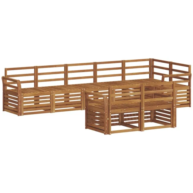 vidaXL Buiten - bank - set - 8 - st - 8-zits - Naturel - Massief - Acacia - Hout