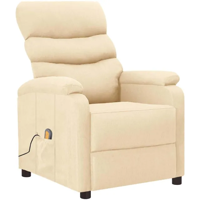 vidaXL Massagestoel stof crèmekleurig