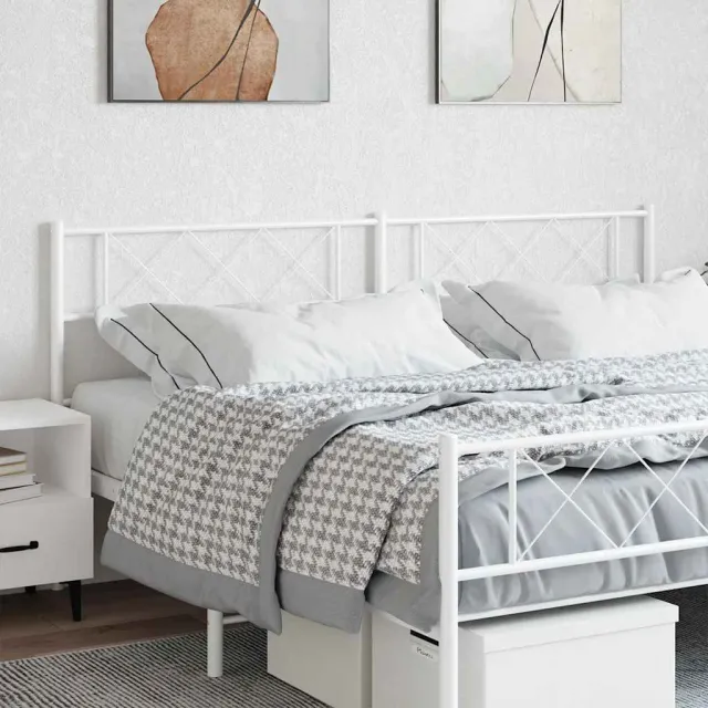 vidaXL Vervangend hoofdbord 200 cm metaal wit