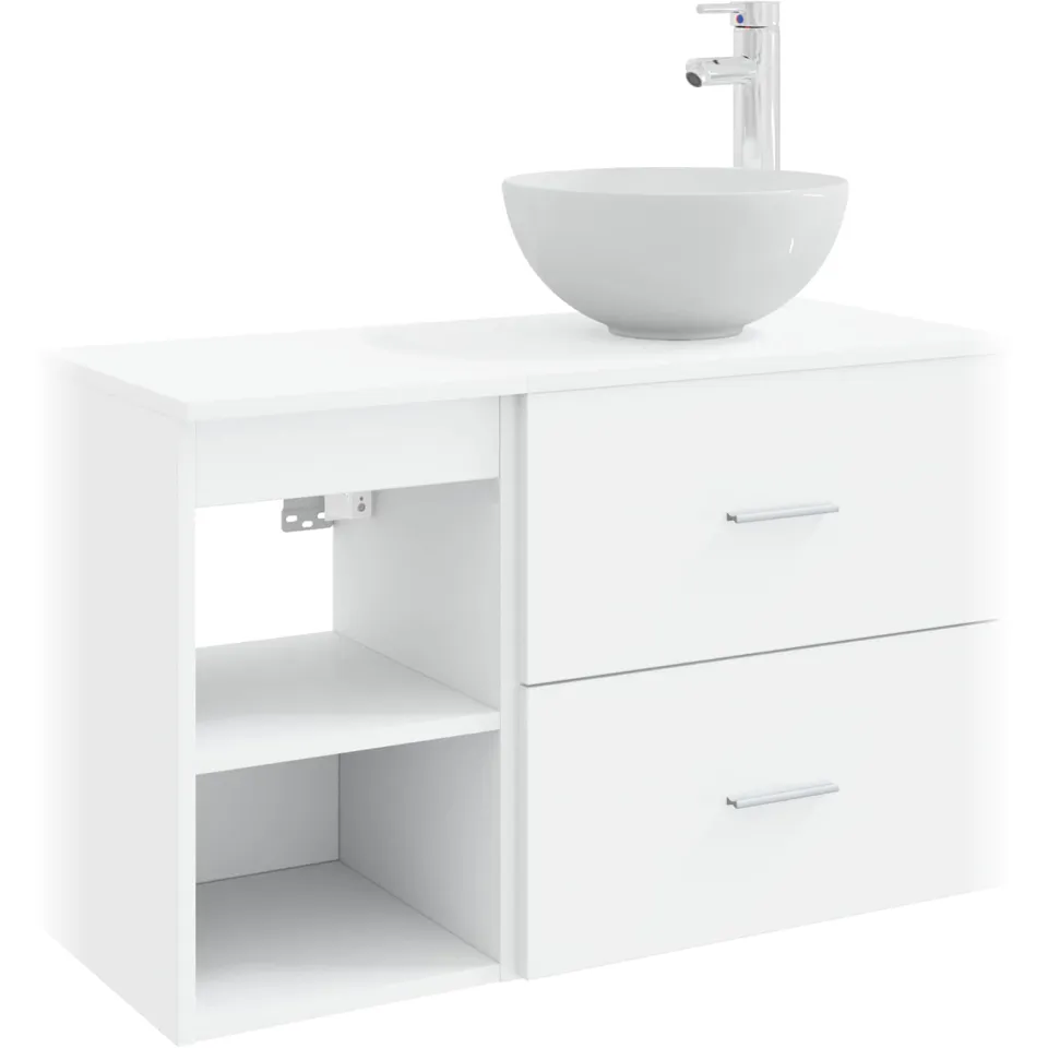 vidaXL Badkamerkastenset 2 st Wit 79,5 x 41 x 80 cm Bewerkt hout, foto 3