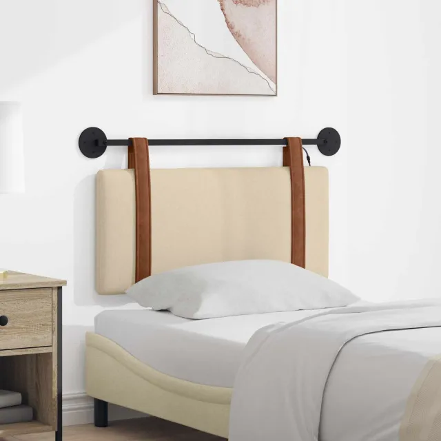 vidaXL Hangend hoofdbord Crèmekleurig Antiek PU