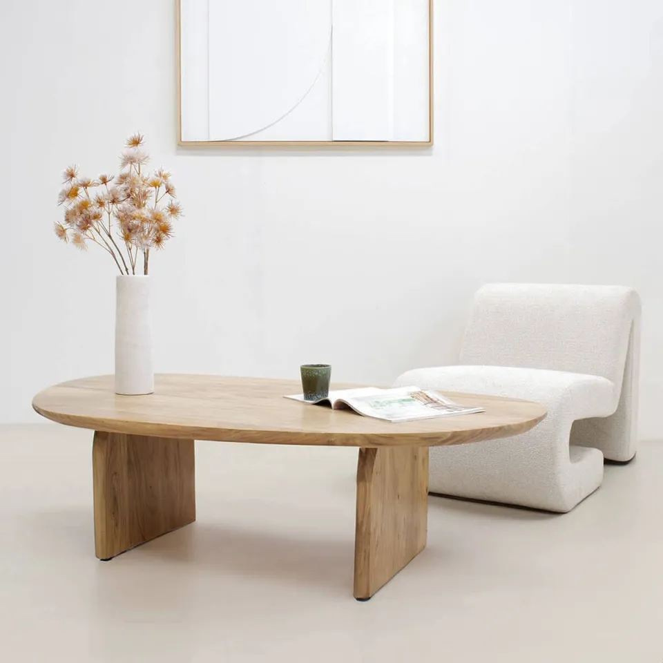 Giga Meubel Salontafel Floor - Organisch - Acaciahout - 135cm, foto 3