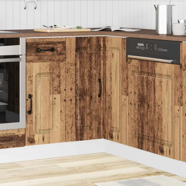 vidaXL Hoekkeukenonderkast Kalmar bewerkt hout oud houtkleurig Bruin