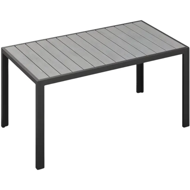 Happiq Aluminium tuintafel – Voor picknicks, vakanties & tuinfeesten – Weer- en zonbestendig – Grijs Grey
