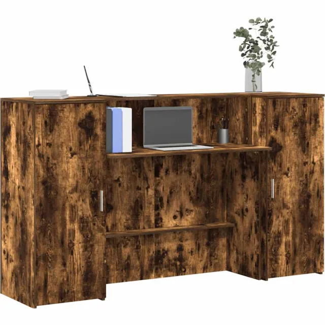 vidaXL Receptiebalie 180x50x103,5 cm bewerkt hout gerookt eikenkleurig Bruin