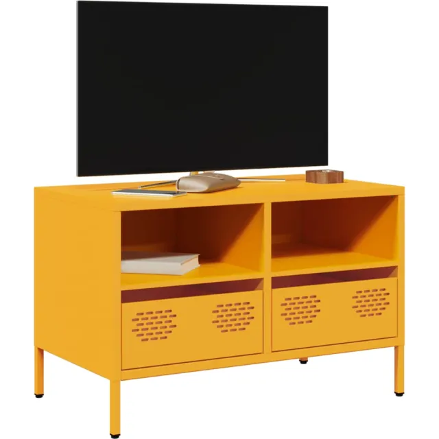 vidaXL Tv-meubel 68x39x43,5 cm koudgewalst staal mosterdgeel