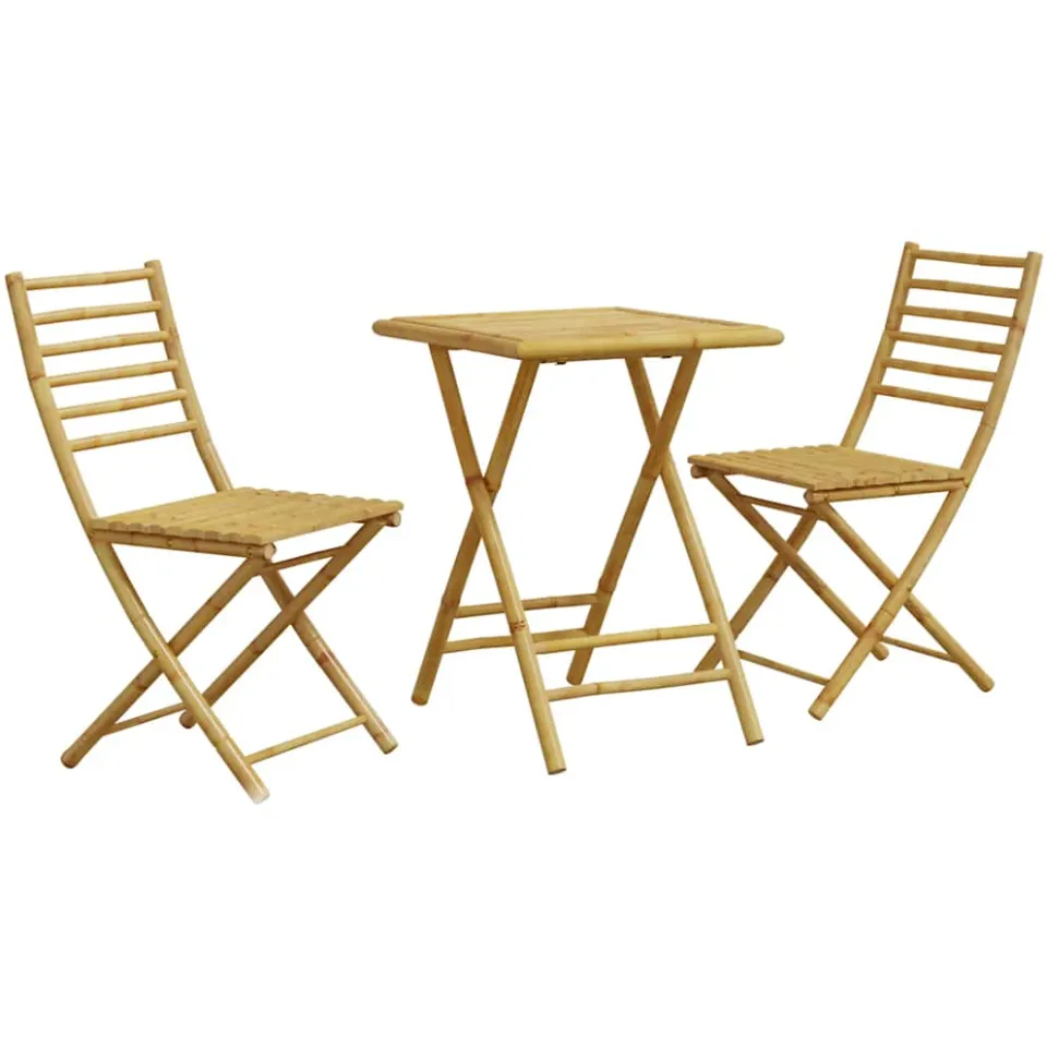 vidaXL 3-delige Bistroset bamboe Bruin
