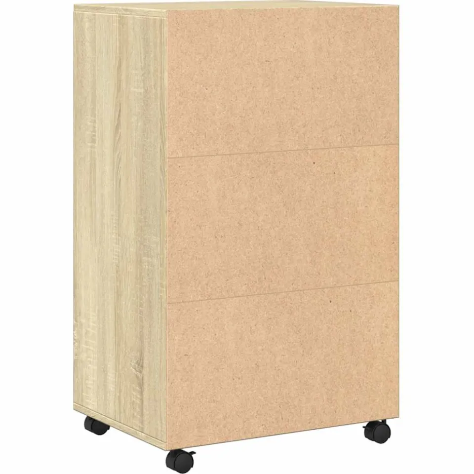 vidaXL Rolkast 55x40x91 cm bewerkt hout sonoma eikenkleurig, foto 4