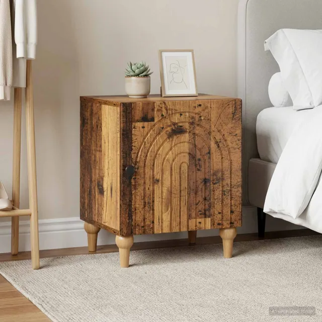 vidaXL Nachtkastje 2 st Oud hout 43 x 34,5 x 50 cm Bewerkt hout Bruin