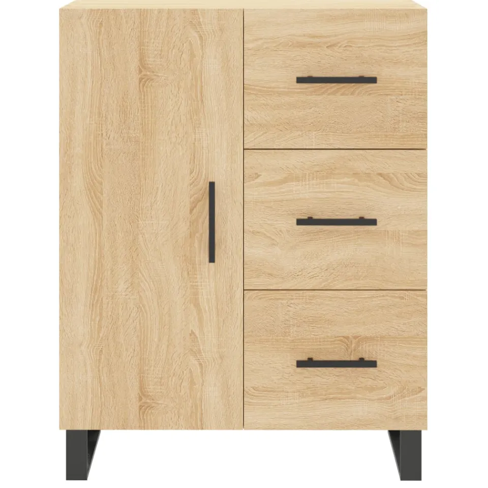 vidaXL Dressoir 69,5x34x90 cm bewerkt hout sonoma eikenkleurig