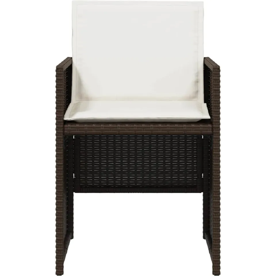 vidaXL 5-delige Tuinset met kussens poly rattan bruin, foto 4