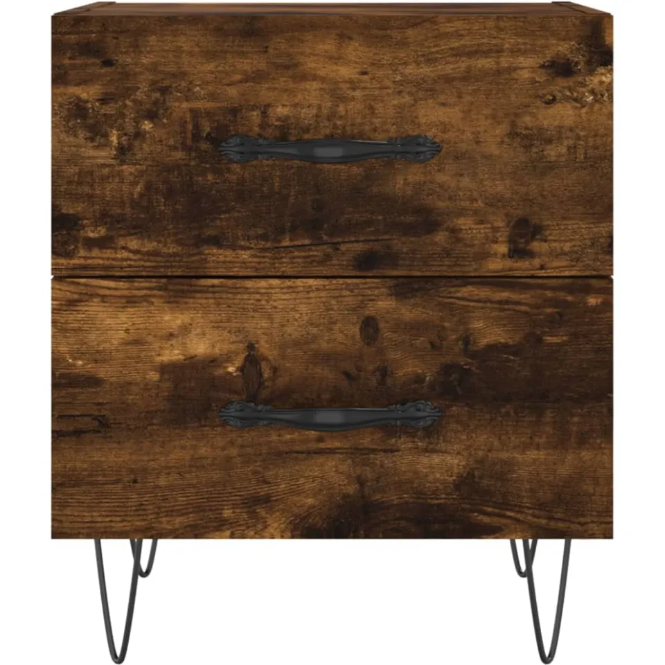 vidaXL Nachtkastjes 2 st 40x35x47,5 cm bewerkt hout gerookt eikenkleur, foto 4