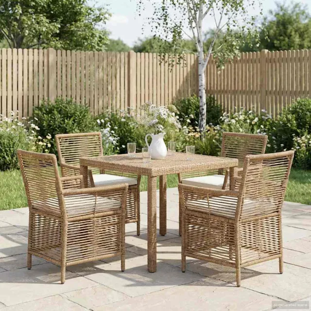 vidaXL Buitenstoel 4 st Beige en Crème poly rattan
