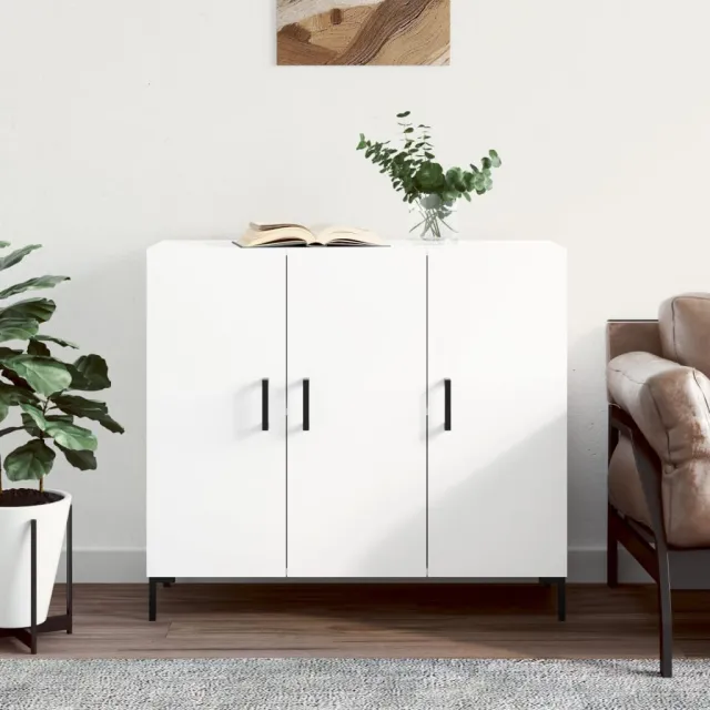 vidaXL Dressoir 90x34x80 cm bewerkt hout wit, foto 2