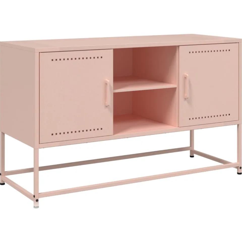 vidaXL Tv-meubel 100,5x39x60,5 cm staal roze
