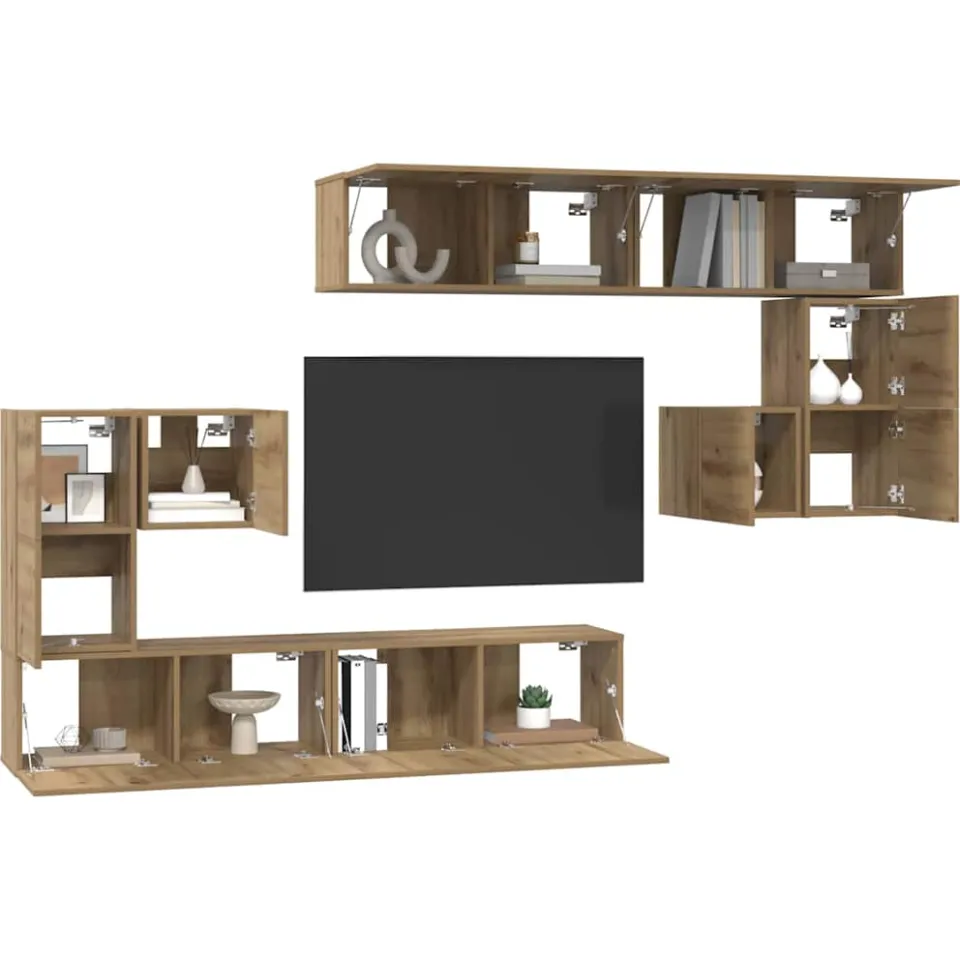 vidaXL TV Eenheden 4 st 80 x 30 x 30 cm Artisan Eiken Bruin