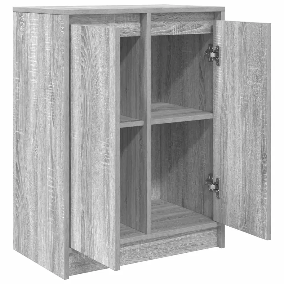 vidaXL Dressoir 57x34x76 cm bewerkt hout grijs sonoma eikenkleurig, foto 4