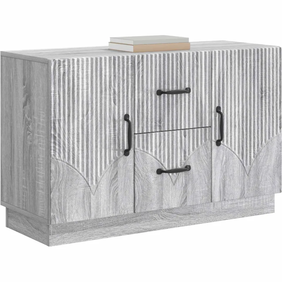 vidaXL Dressoir Grijs sonoma 89 x 34,5 x 57 cm Bewerkt hout