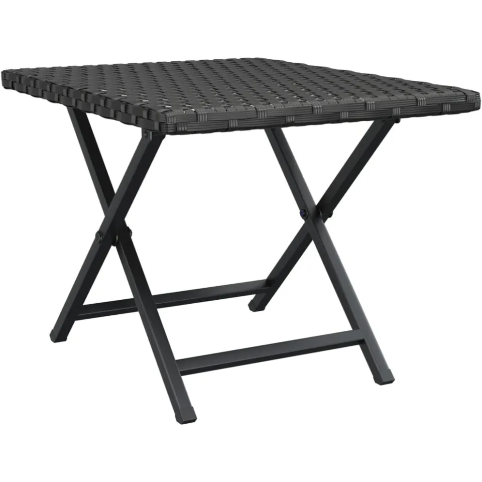 vidaXL Tafel inklapbaar 45x35x32 cm poly rattan zwart, foto 3