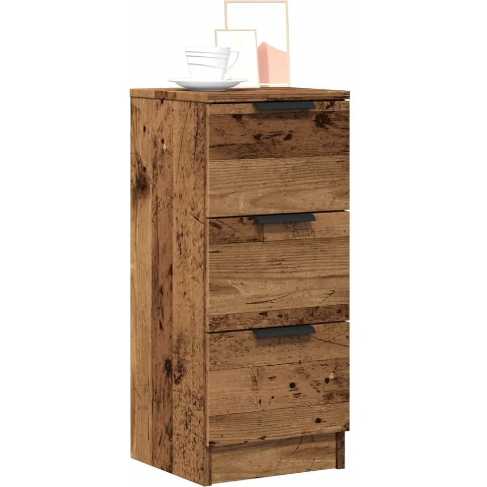 vidaXL Dressoirs 2 st 30x30x70 cm bewerkt hout oud houtkleurig Bruin