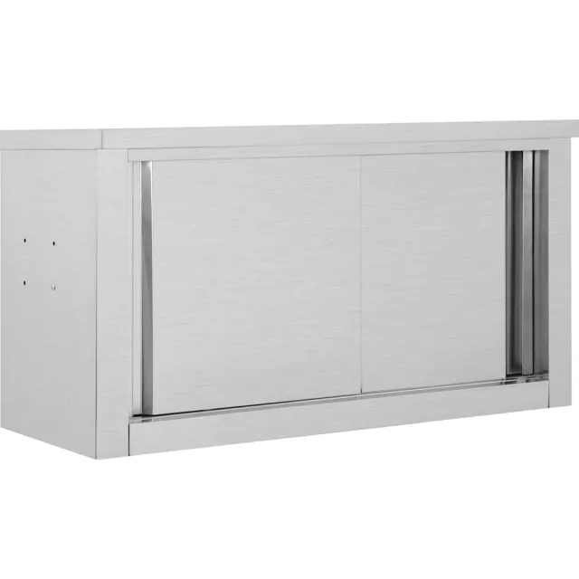 vidaXL Keukenbovenkast met schuifdeuren 90x40x50 cm roestvrij staal Grijs