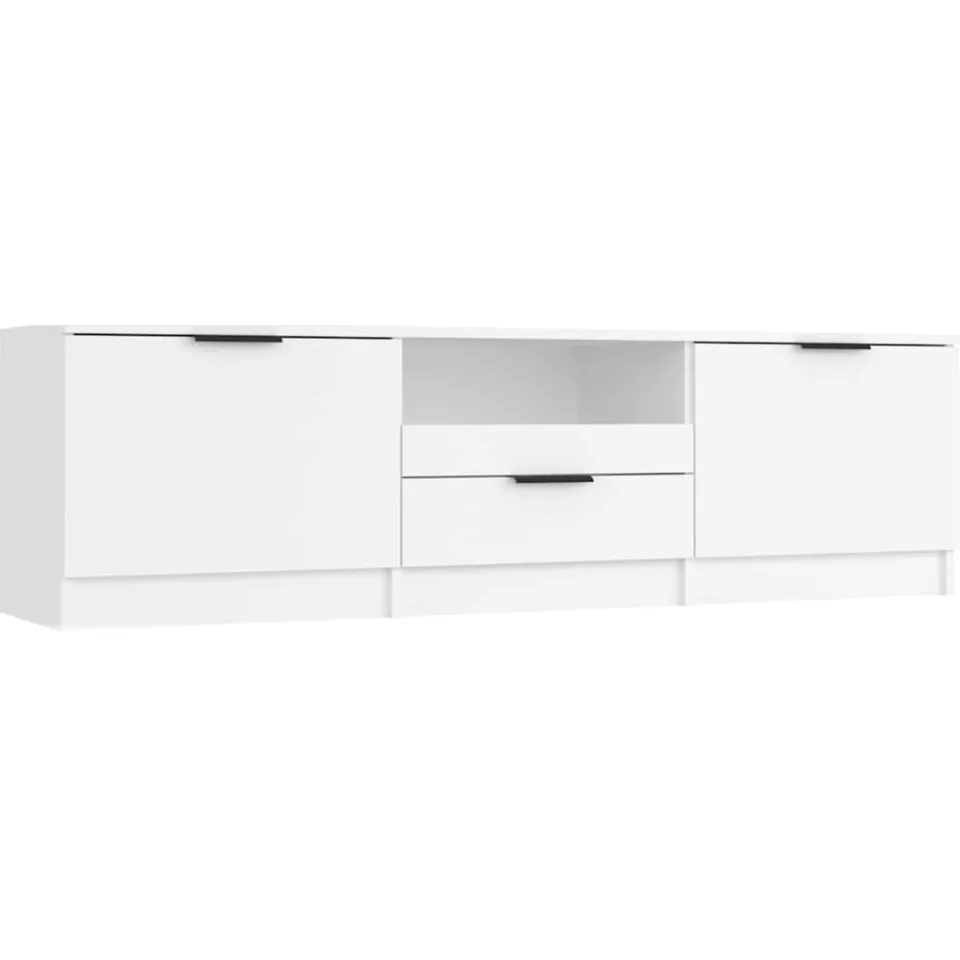 vidaXL Tv-meubel wit 140x35x40 cm bewerkt hout