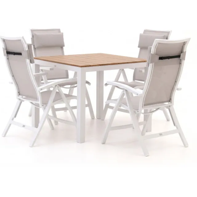 Bellagio tuinmeubelen Bellagio Lugo/Fidenza 90cm dining tuinset 5-delig verstelbaar