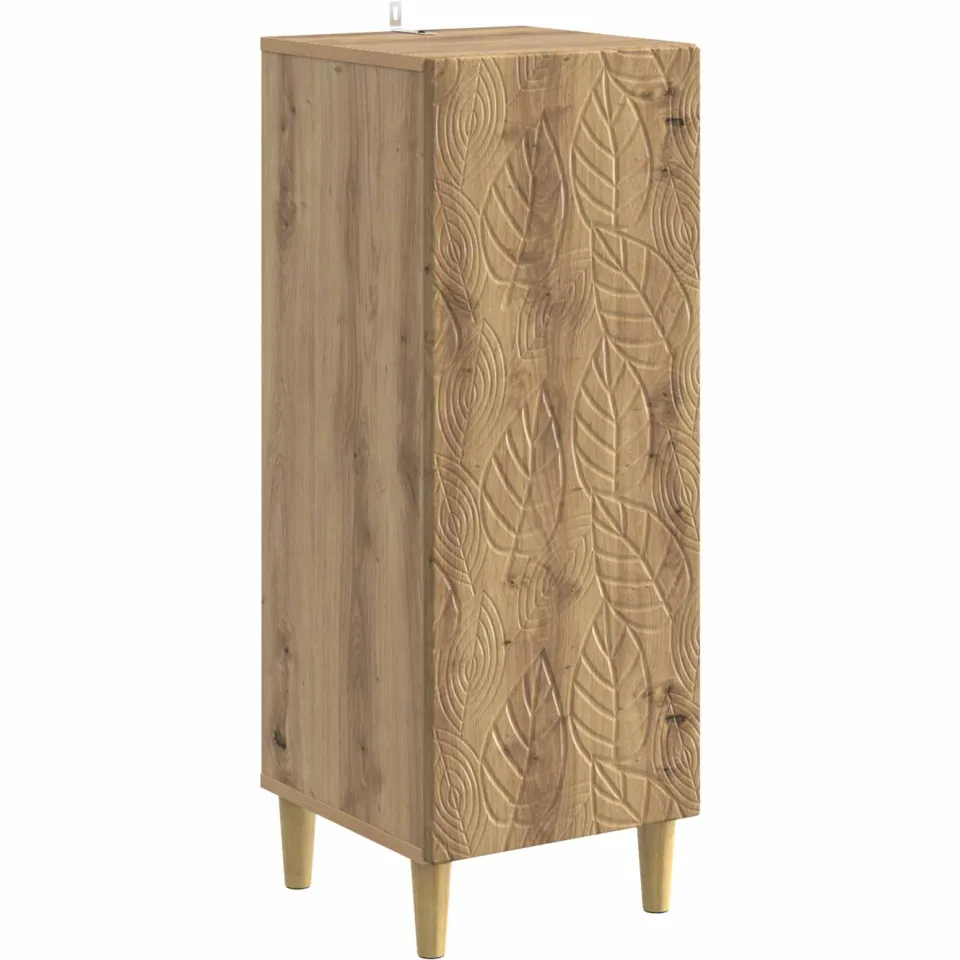 vidaXL Dressoir Artisanaal eiken 33 x 34,5 x 90 cm Bewerkt hout Bruin