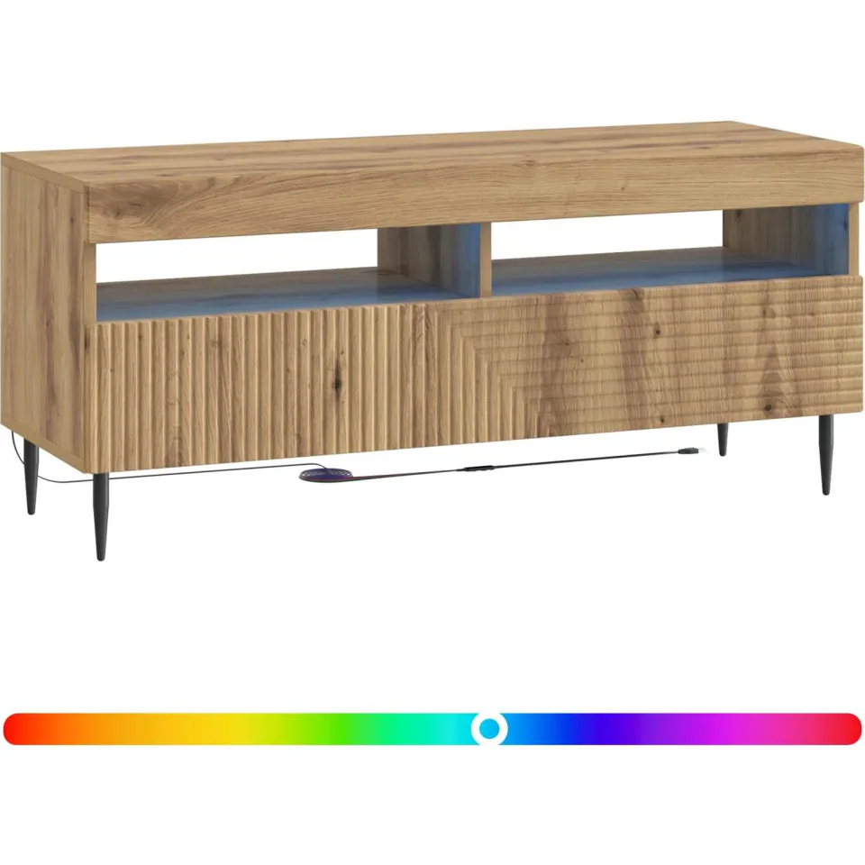 vidaXL LED tv-meubel HAARLEM 100 x 35 x 43 cm Artisanaal eiken Bruin