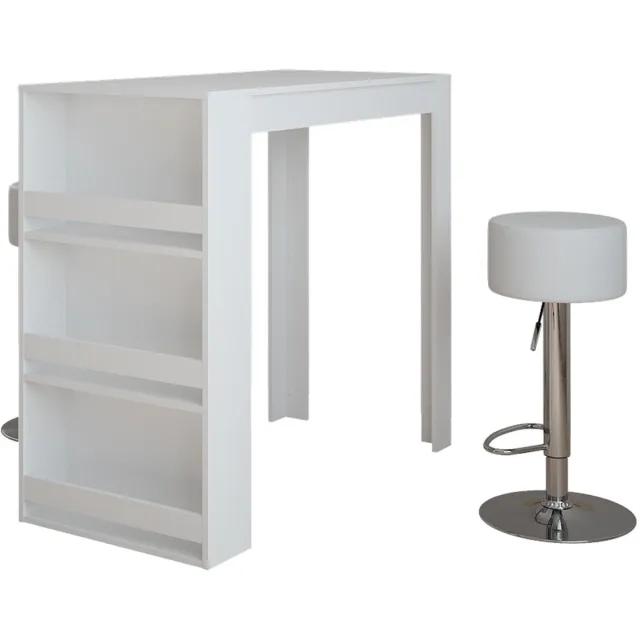 Vicco Repose Bartafelset – 57 x 117 cm met 2 barkrukken Wit