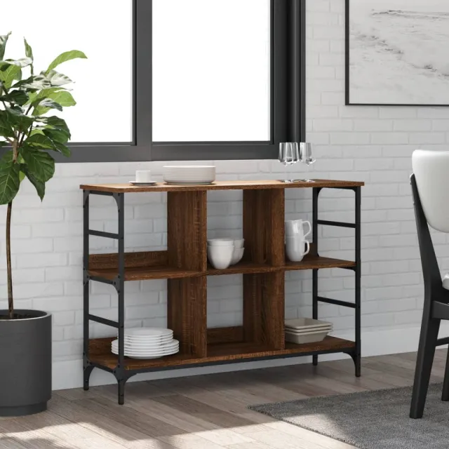 vidaXL Dressoir 102x32x73,5 cm bewerkt hout bruin eikenkleur, foto 2