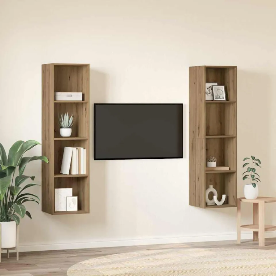 vidaXL Tv-meubelset 2 st 37 x 37 x 142,5 cm Bruin, foto 4